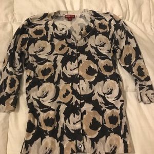 3/4 sleeve button up light sweater